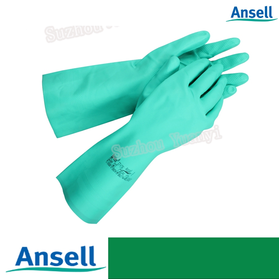 Ansell 37-176 Solvex ถุงมือยางไนไตรทนกรดและอัลคาไล