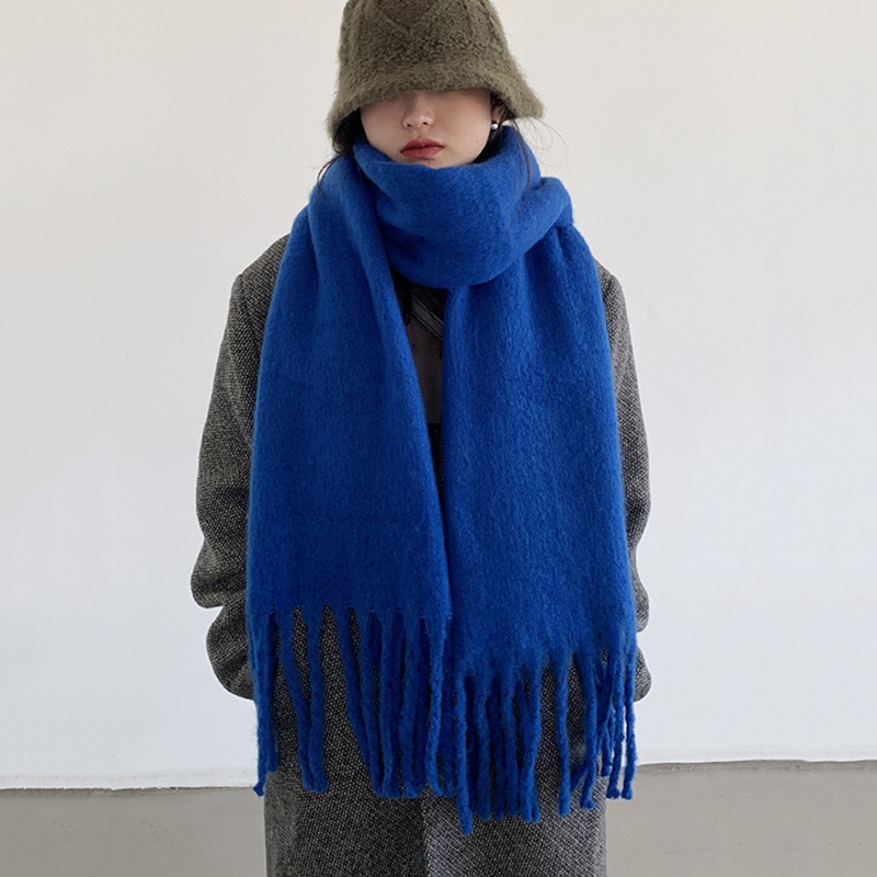 ผ้าพันคอ Mohair และแคชเมียร์ ลายคลาสสิก อบอุ่นสำหรับฤดูใบไม้ร่วงและฤดูหนาว - รูปที่ 2