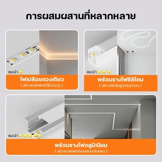 รางไฟ 2 เมตร แบบฝัง แบบมีขอบ และไร้ขอบ 100%วัสดุโลหะผสมอลูมิเนียม ติดลอย(U) เข้ามุม(V) รางไฟริบบิ้น พร้อมตัวยึดฝาปิด ตัวปิดหัวท้าย รางไฟเส้น led สีอลูมิเนียมกับสีดำ