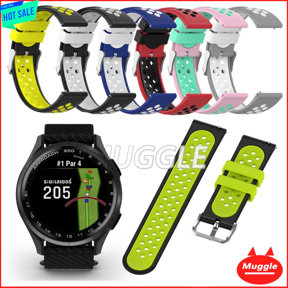 สาย Garmin Approach S44 S50 สายซิลิโคนอ่อนนุ่ม Garmin Approach S44 S50 สายนาฬิกาซิลิโคน/สายรัดข้อมือ