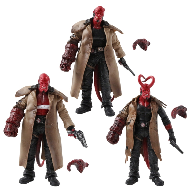 18 ซม. Dark Horse การ์ตูน Dime กดอะนิเมะรูป Hellboy Anung Un Ram Joint Movility PVC Action Figures คอลเลกชันตกแต่งตุ๊กตาของเล่น