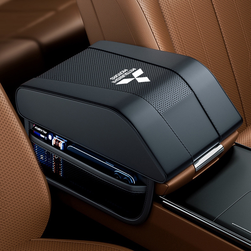 หนังรถที่วางแขนกล่องความสูง Pad ที่วางแขนเบาะสําหรับ Mitsubishi Mirage G4 Triton Xpander Lancer ASX 