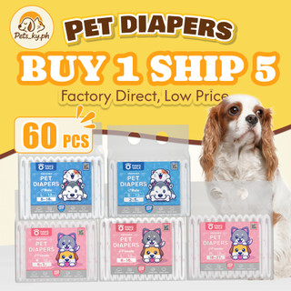 【BUY 1 SHIP 5】 Pet Dog Diaper Pet Diaper Pack Full Wrap and Belly Wrap for Dogs and Cats Disposable Diapers