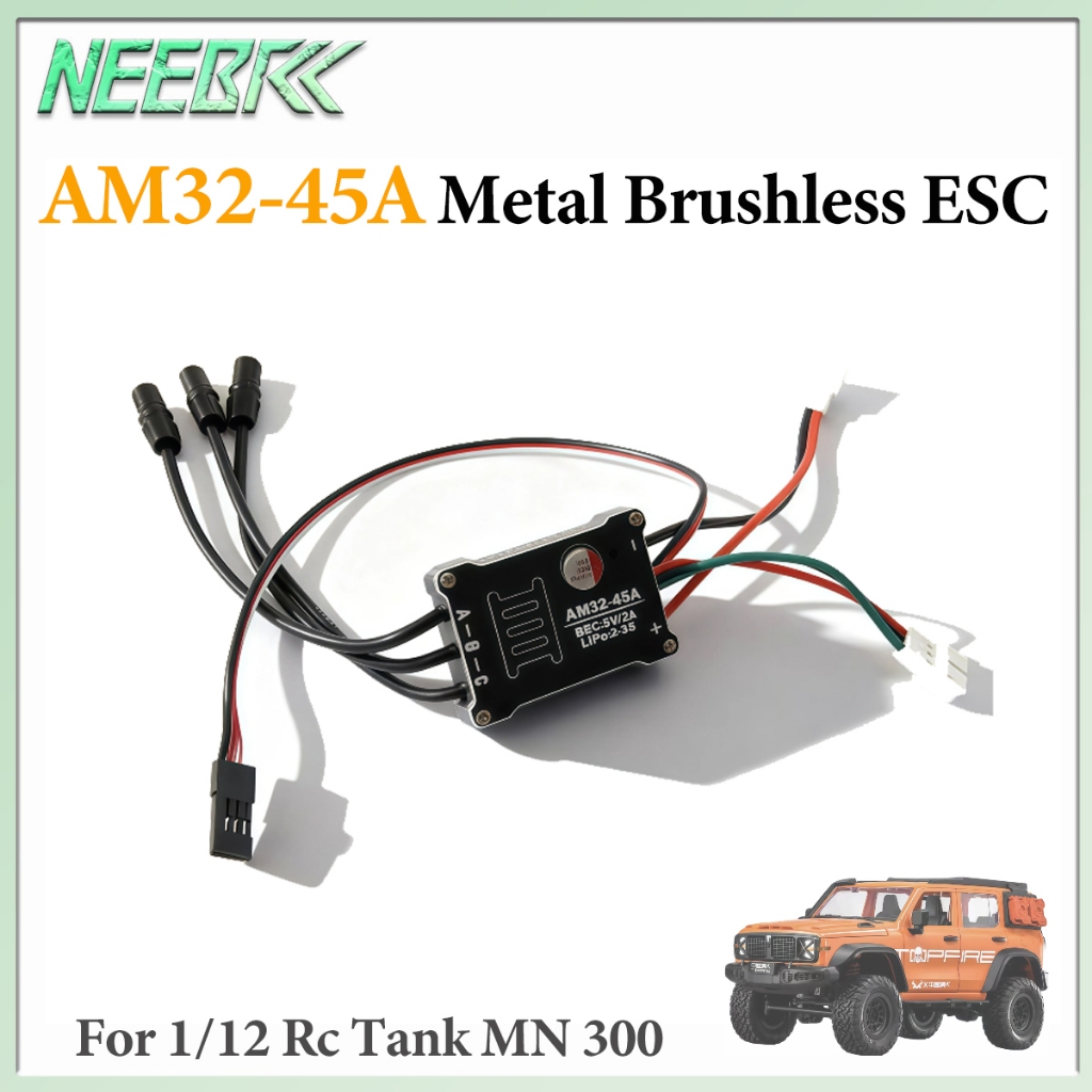 NEEBRC AM32-45A โลหะกรณี Brushless ESC 3.5 มม.กล้วยปลั๊กสําหรับ 1/12 Rc รถถัง MN 300