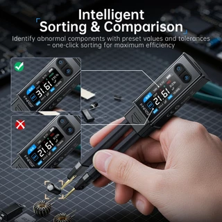 FNIRSI LCR-ST2 Digital Tweezer Bridge LCR ESR Meter 2-IN-1 SMD Test Kelvin คลิปส่วนประกอบอิเล็กทรอนิกส์เครื่องมือทดสอบมัลติฟังก์ชั่น