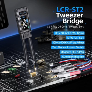 FNIRSI LCR-ST2 Digital Tweezer Bridge LCR ESR Meter 2-IN-1 SMD Test Kelvin คลิปส่วนประกอบอิเล็กทรอนิกส์เครื่องมือทดสอบมัลติฟังก์ชั่น