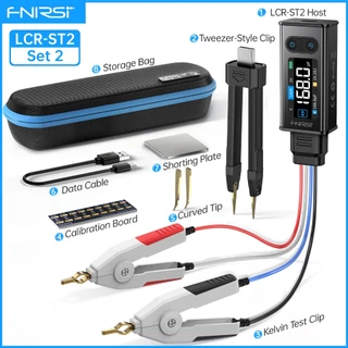 FNIRSI LCR-ST2 Digital Tweezer Bridge LCR ESR Meter 2-IN-1 SMD Test Kelvin คลิปส่วนประกอบอิเล็กทรอนิกส์เครื่องมือทดสอบมัลติฟังก์ชั่น
