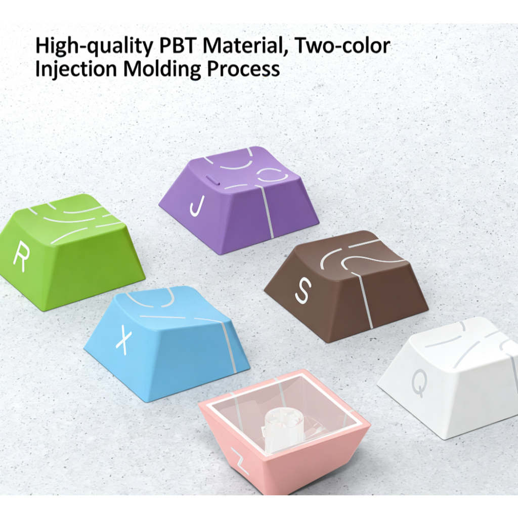 ปุ่มกด PBT คอนทัวร์ 4.0 | การไล่ระดับสีพิมพ์ด้านข้าง OEM ความสูงสําหรับแป้นพิมพ์เครื่องกลแม่เหล็ก โก