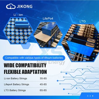 【JK BMS】jikong 20V-100V รองรับแบตเตอรี่ 8S ถึง 24S ระบบบาลานซ์อัตโนมัติอัจฉริยะ JKBMS 0.4A~2A บลูทูธในตัว ใช้งานร่วมกับแบตเตอรี่ลิเธียมเหล็กไตรภาคได้
