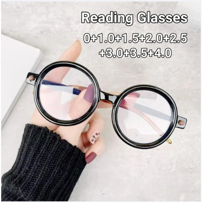 กรอบกลมขนาดใหญ่แว่นตา Presbyopia วรรณกรรม กรอบรีโทร แว่นตาป้องกันตาความละเอียดสูงอายุกลางและผู้สูงอายุ