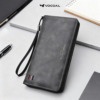 VOCOAL กระเป๋าสตางค์ผู้ชายยาว PU กระเป๋าสตางค์ใบยาวกระเป๋าสตางค์อเนกประสงค์ขนาดใหญ่ความจุ Multi-Card ตําแหน่ง ID ผู้ถือบัตรเครดิตกระเป๋าเหรียญ PU หนังกระเป๋าเหรียญกระเป๋าสตางค์ธุรกิจ