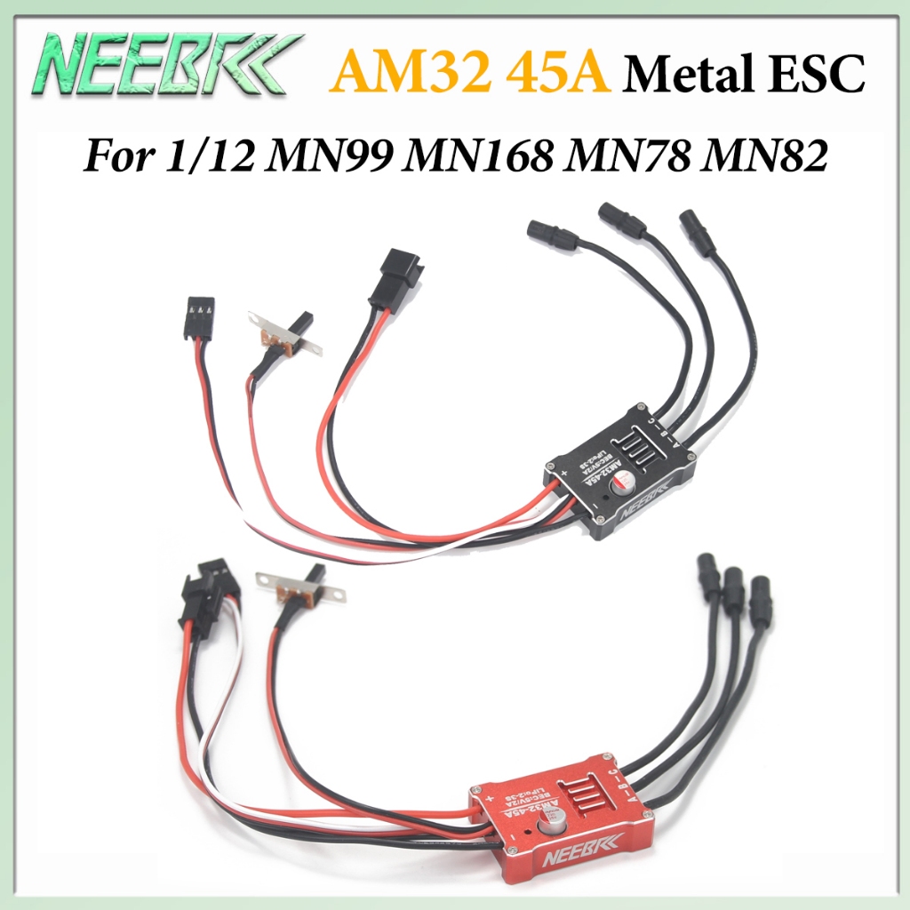 NEEBRC AM32 45A โลหะ ESC SM3.0 ปลั๊กสําหรับ 1/12 RC รถ MN99 MN168 MN78 MN82 อัพเกรดอะไหล่