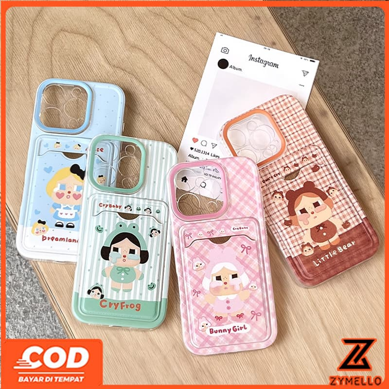 เหมาะสําหรับ OPPO Reno 15F Reno14F Reno14 Pro Reno 13F Reno13Pro Reno12 การ์ตูนอลิซร้องไห้ตุ๊กตาสาวผู้ถือบัตร Anti-drop TPU เคสโทรศัพท์
