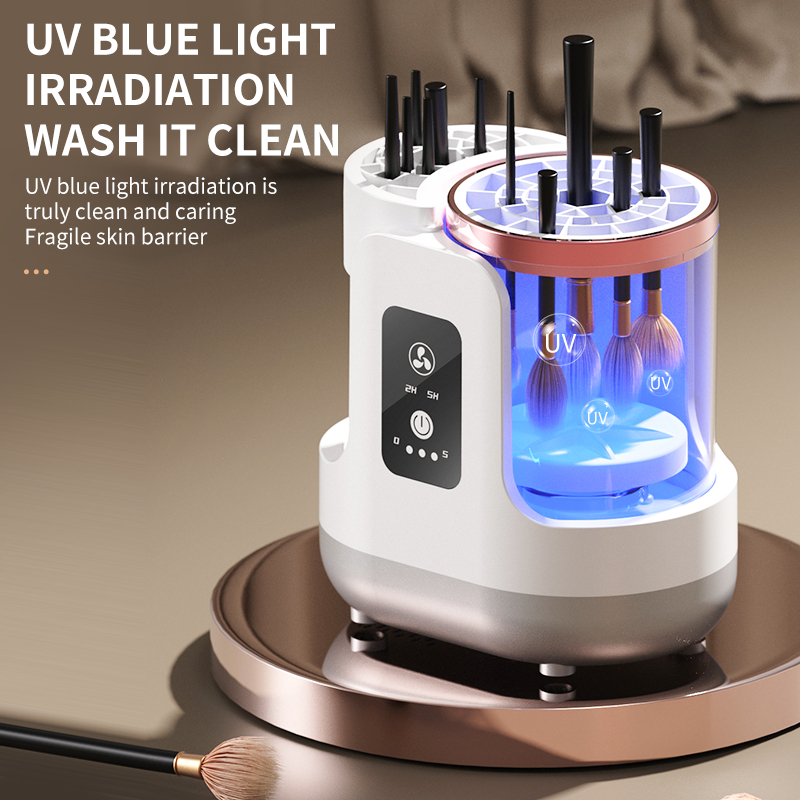 USB Electric Makeup Brush Cleaner 3-in-1 พร้อมอุปกรณ์รองรับแห้งเร็วอัตโนมัติ - แปรงแต่งหน้าทําความสะอาดและอบแห้งเครื่องมือหนังสือ