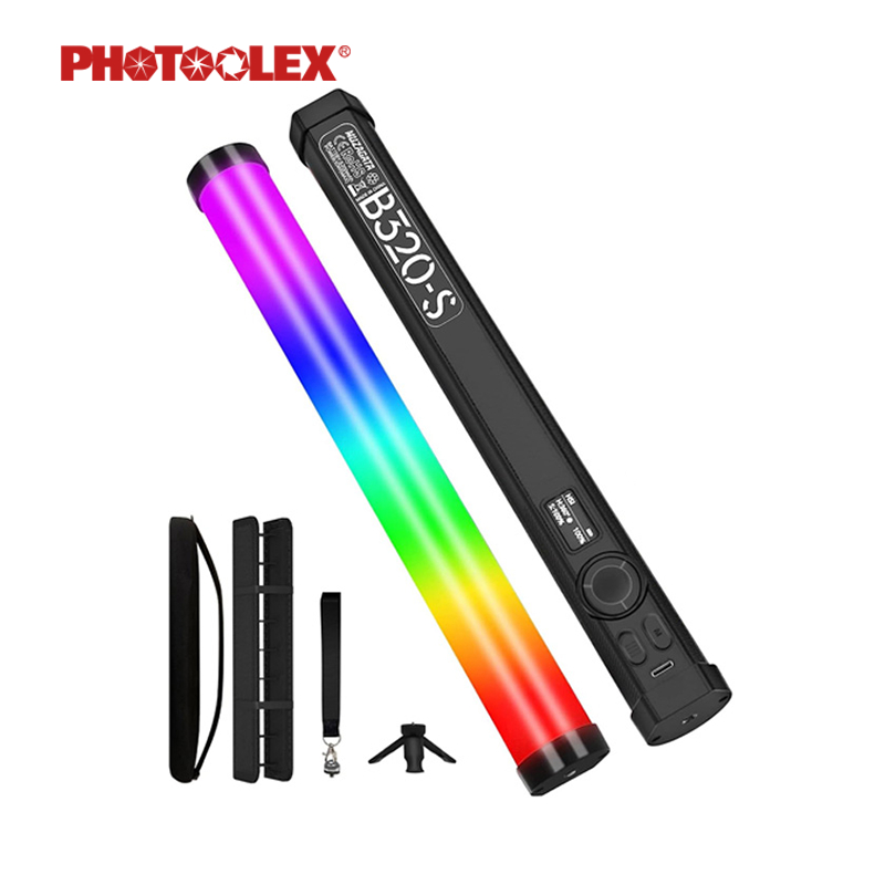 PHOTOOLEX B320-S ไฟแท่ง RGB อุณหภูมิสี 2500-9900K CRI 96+ แบตเตอรี่ 5200mAh แม่เหล็ก  แอปควบคุม