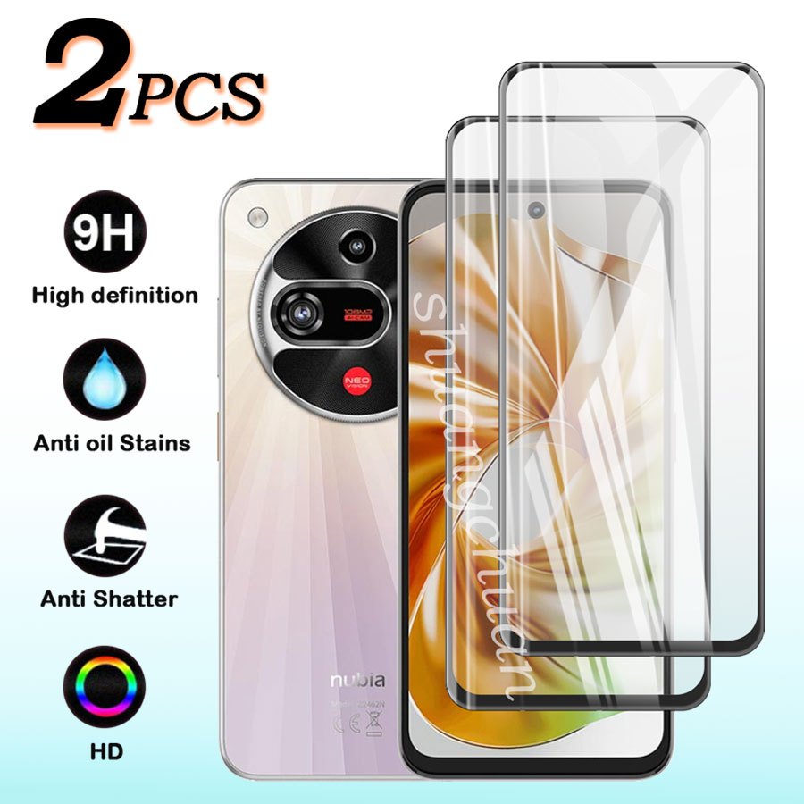 2PCS สําหรับ ZTE Nubia Focus 2 กระจกนิรภัยป้องกันหน้าจอฟิล์ม Nubia Focus 2 5G Full-หน้าจอครอบคลุมกระจกนิรภัยป้องกันฟิล์ม