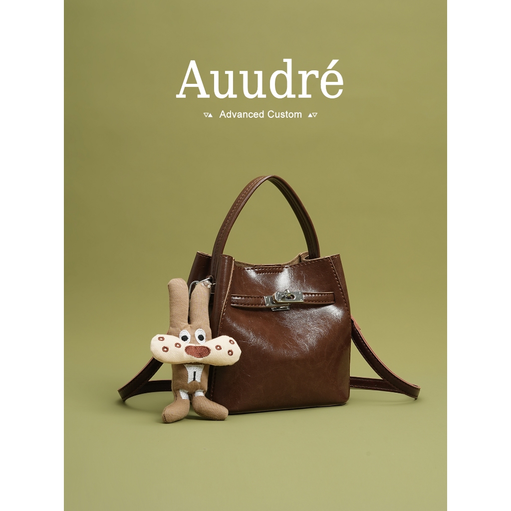 Auudre Premium Texture Retro Portable Bucket Bag Female Commuter Crossbody Bag