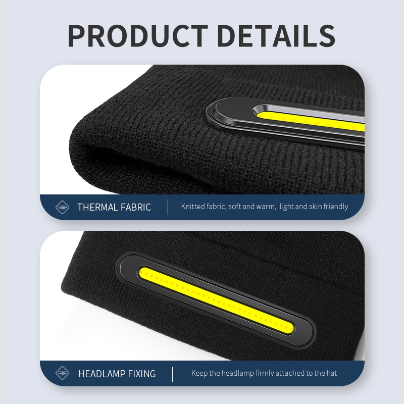 SmilingShark TD0271 ไฟคาดหัว ไฟฉายคาดหัว LED หมวก ซุปเปอร์ไบรท์ ไฟหน้า ด้วย หมวกไหมพรมอุ่นผ้ากันความร้อน 3โหมด Type-C ชาร์จใหม่ได้ น้ำหนักเบาและเป็นมิตรกับผิว กันน้ำสำหรับการตั้งแคมป์ของขวัญ — صورة 7