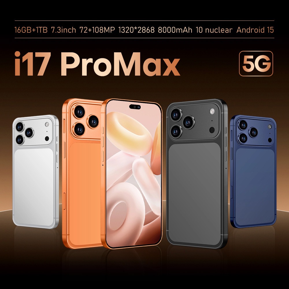 I17Pro Max หน้าจอขนาดใหญ่ 7.3 นิ้ว 16GB+1TB สมาร์ทโฟน Android
