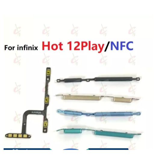 ปุ่มปรับระดับเสียงสวิตช์ไฟเปิดดิ้นสําหรับ infinix Hot 12 Play NFC X6816 X6816D