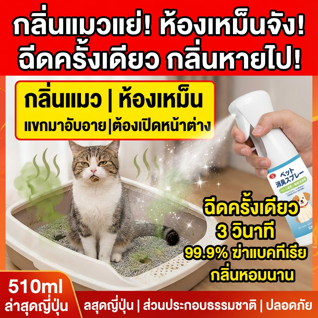 🐶สลายกลิ่นลึก พร้อมฆ่าเชื้อ 99.99%🐱MINI สเปรย์ดับกลิ่นฉี่แมว สเปรย์ดับกลิ่นสัตว์เลี้ยง ดับกลิ่นทรายแมว สเปรย์ดับกลิ่นสุนัข พัฒนาล่าสุดจากญี่ปุ่น สกัดจากพืชธรรมชาติ