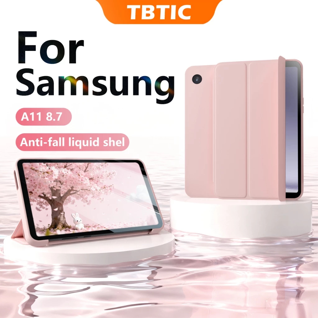 TBTIC Samsung Galaxy Tab A11/A11Plus A9 A9 Plus A8 A7 A7Lite เคสป้องกัน PU Leaher ซิลิโคนอ่อนนุ่มพับฝาครอบ Galaxy Tab S9 S7 S8 S6Lite เคสป้องกัน