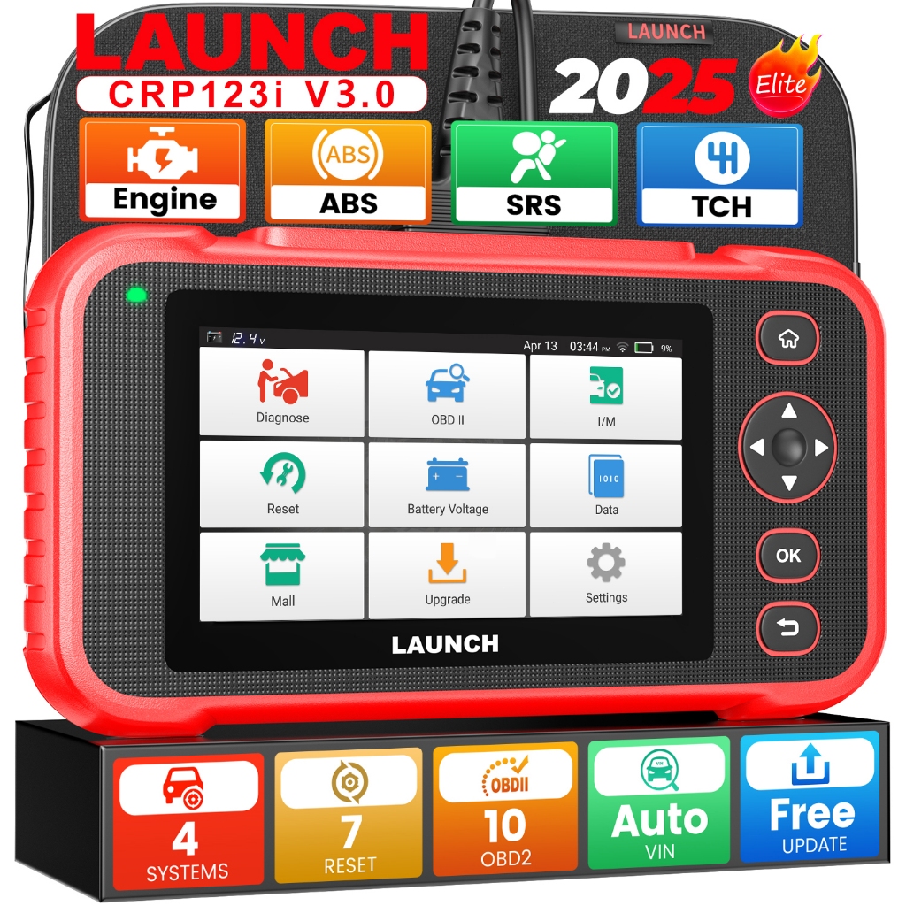 Launch CRP123I V2.0 เครื่องสแกนเนอร์ OBD2 เครื่องอ่านโค้ด วิเคราะห์ 4 ระบบ รีเซ็ท 7 ฟังก์ชั่น