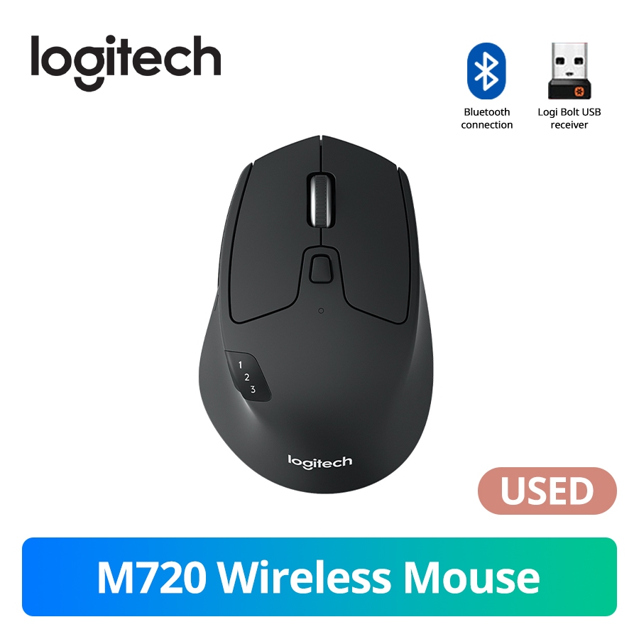 LOGITECH USEDLOGITECH M720 Triathlon เมาส์ไร้สายหลายอุปกรณ์