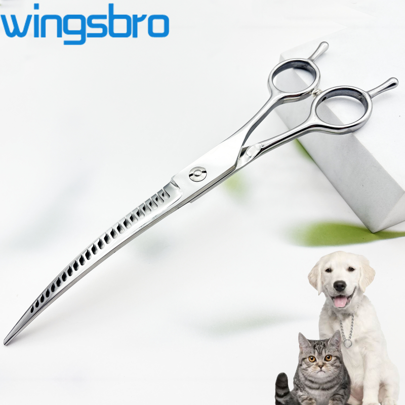 Wingsbro 8 นิ้วโค้งทินเนอร์สุนัขกรรไกรกรูมมิ่งกรรไกรมืออาชีพสัตว์เลี้ยงกรรไกรผอมบางสําหรับ Groomer