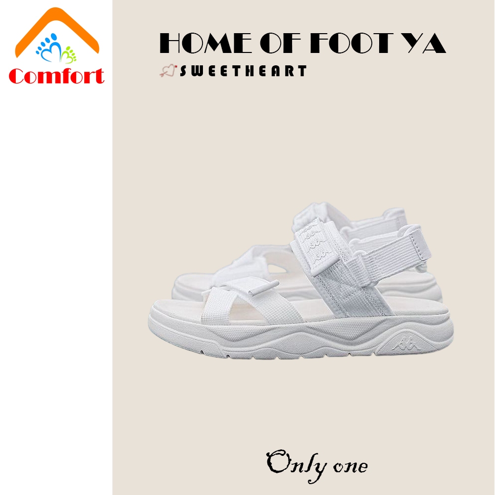 Kappa/คู่รองเท้าแตะพื้นนุ่มน้ําหนักเบาสวมใส่สองชายหาดครึ่งรองเท้าแตะรองเท้าแตะลําลองผู้หญิง