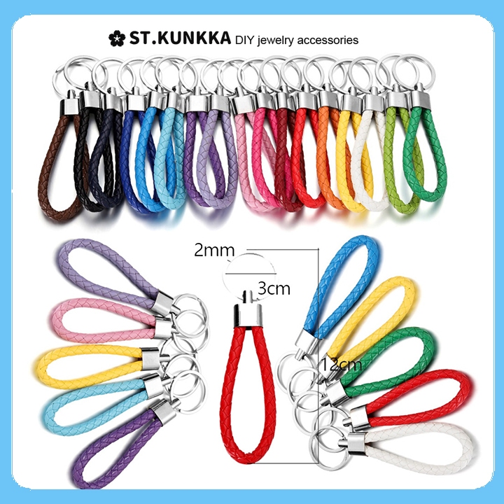 St.kunkka DIY สายหนังสองสี พวงกุญแจ เครื่องประดับ จี้แฟชั่น (แพ็คละ 1 ชิ้น)