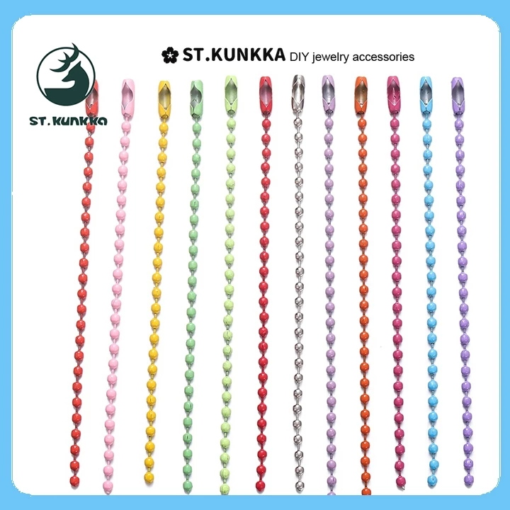 St.kunkka 10 ชิ้น / แพ็ก 10 * 2.4 ซม โซ่ลูกปัด โซ่ไข่ปลาใช้เป็นพวงกุญแจ