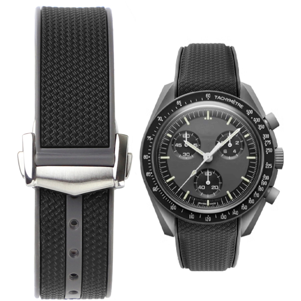 สายนาฬิกายางโค้งขนาด 20 มม. สําหรับ Omega Speedmaster Moonwatch Seamaster MoonStrap