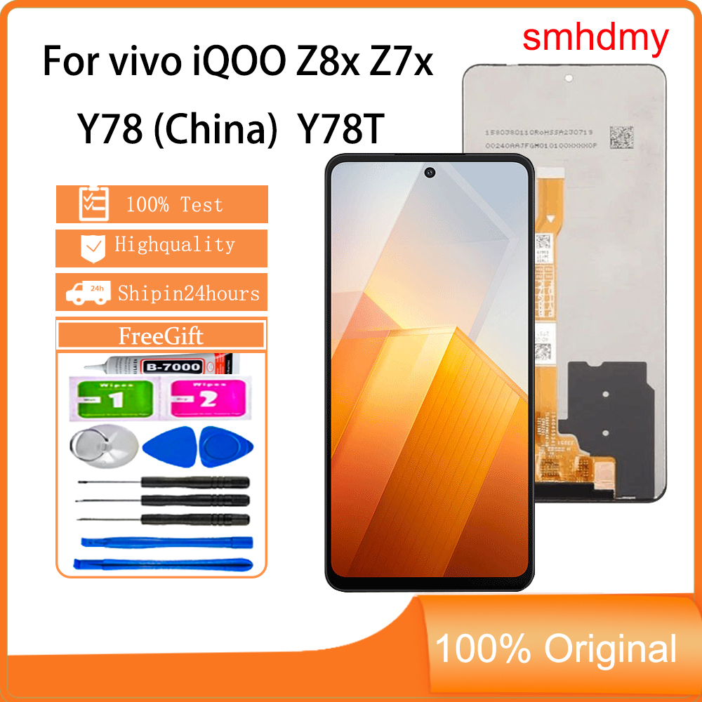 Smhdmy Ori จอแสดงผลสําหรับ vivo iQOO Z8x iQOO Z7x Y78 (จีน) Y78T เปลี่ยนหน้าจอสัมผัส LCD