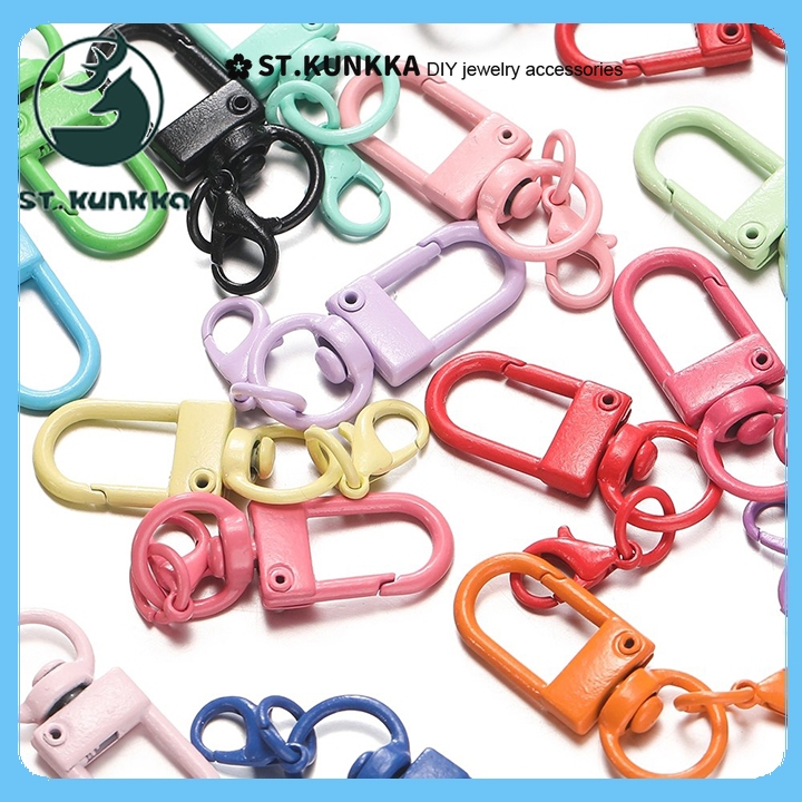St.kunkka 14MM 2ชิ้น  U-Shaped Hook Claw Hook สีสันกุ้งก้ามกรามหัวเข็มขัด Hook DIY พวงกุญแจจี้