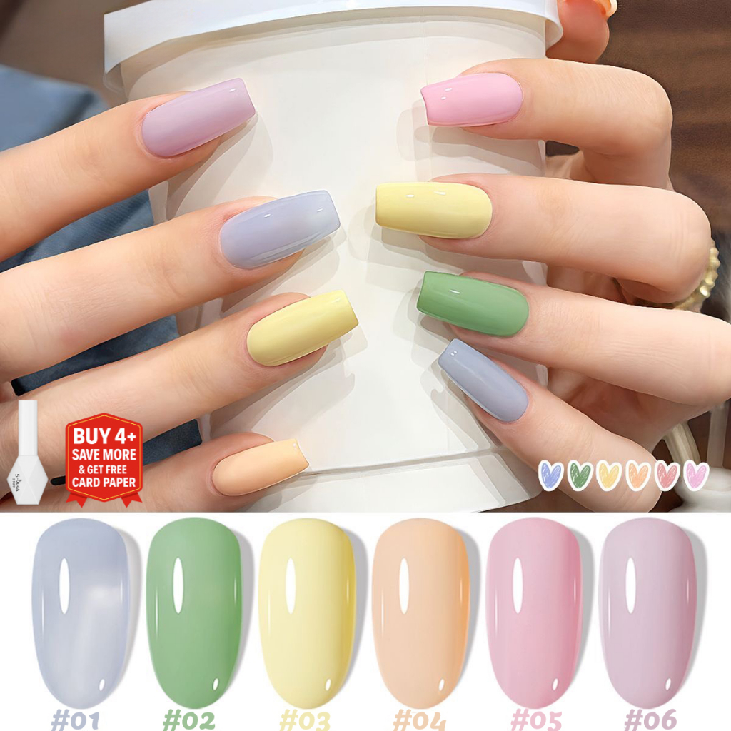 SHAKA สีทาเล็บเจลสาวหวานยามบ่าย ลุคหวานนุ่มนวล เพ้นท์เล็บ โทนครีมนุ่ม แบบแช่ออก ติดทนนาน UV ทำเล็บ [