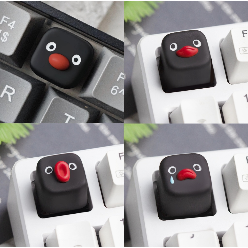 PINGU Penguin Resin Keycap - Artisan Keycap ปุ่มกดคีย์บอร์ดสร้างสรรค์ส่วนบุคคลเดี่ยว