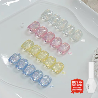 SHAKA สีทาเล็บเจลกลิตเตอร์หวานฝัน 4 สี วิบวับน่ารัก เพ้นท์เล…