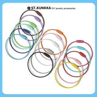 ST.KUNKKA2-5ชิ้น พวงกุญแจโลหะ แบบห่วงใหญ่ เกลียวหมุน สายคล้องกุญแจ สีสันสดใส คล้องตุ๊กตา ห่วงลวดสลิงทำพวงกุญแจ
