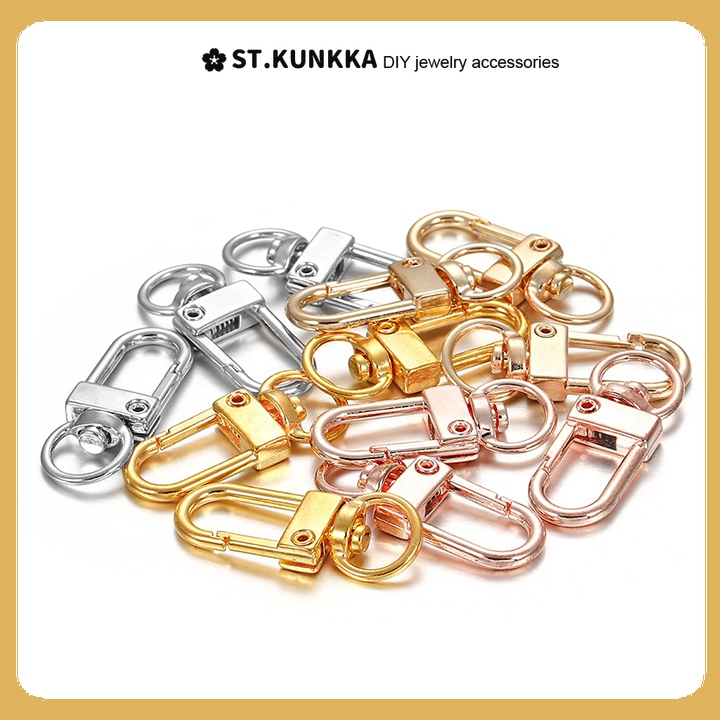 ST.KUNKKA 10 ชิ้น/ถุง 12 มม.ตัวล็อคกรงสัตว์เลี้ยง  ตะขอล็อค ตะขอกล้ามปู  หัวเข็มขัดโลหะผสม Claw Hook ครอบคลุมหัวเข็มขัดกุ้งก้ามกราม Clasp DIY พวงกุญแจของเล่นจี้