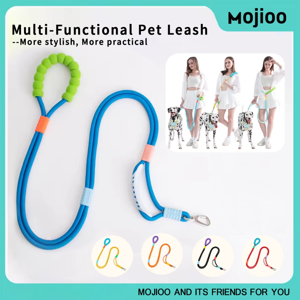 Mojioo สายจูงสุนัขอเนกประสงค์หมุนได้ 360 องศา Tangle-free สบายเบาะนุ่มจับเชือกลากทนทานปลอกคอมีสไตล์เสริม