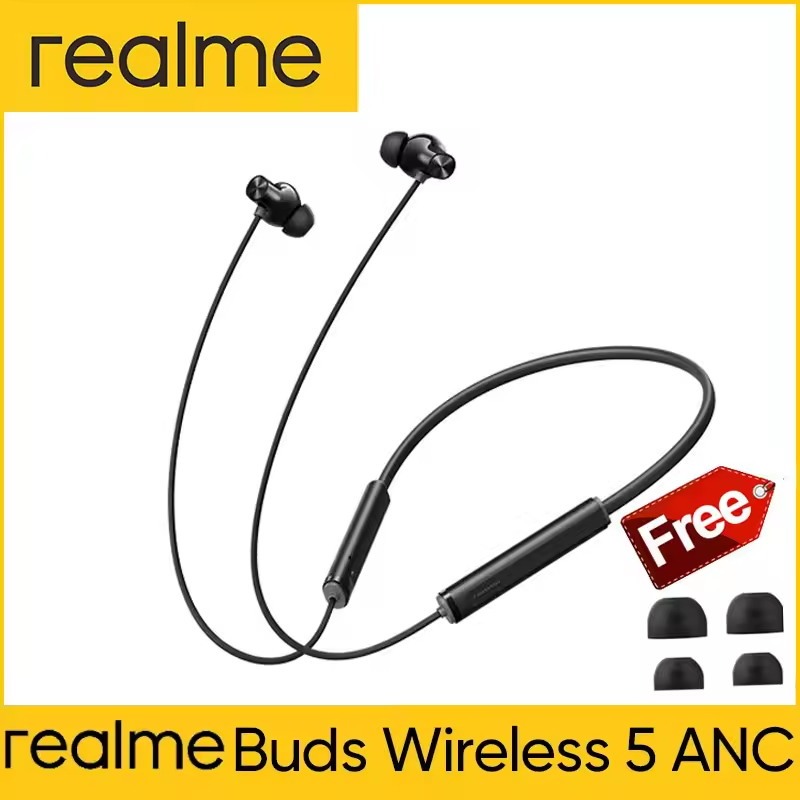 Realme Buds Wireless 5 ANC หูฟัง IP55 50dB หูฟังไร้สายตัดเสียงรบกวนไฮบริดสายคล้องคอ