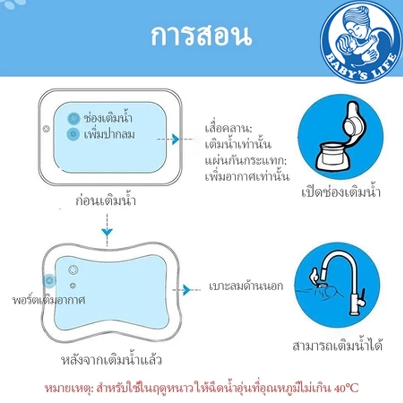 เสื่อน้ำเป่าลม เบาะพองลม สำหรับเด็กทารก thumbnail 9