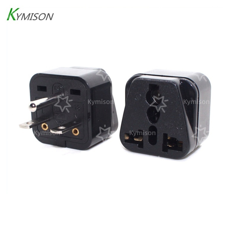 【ซื้อ 1 แถม 1】NEMA 6-15P อะแดปเตอร์ปลั๊กไฟ US เป็น US 6-15P 1 ทรงกลม 2 แนวนอน