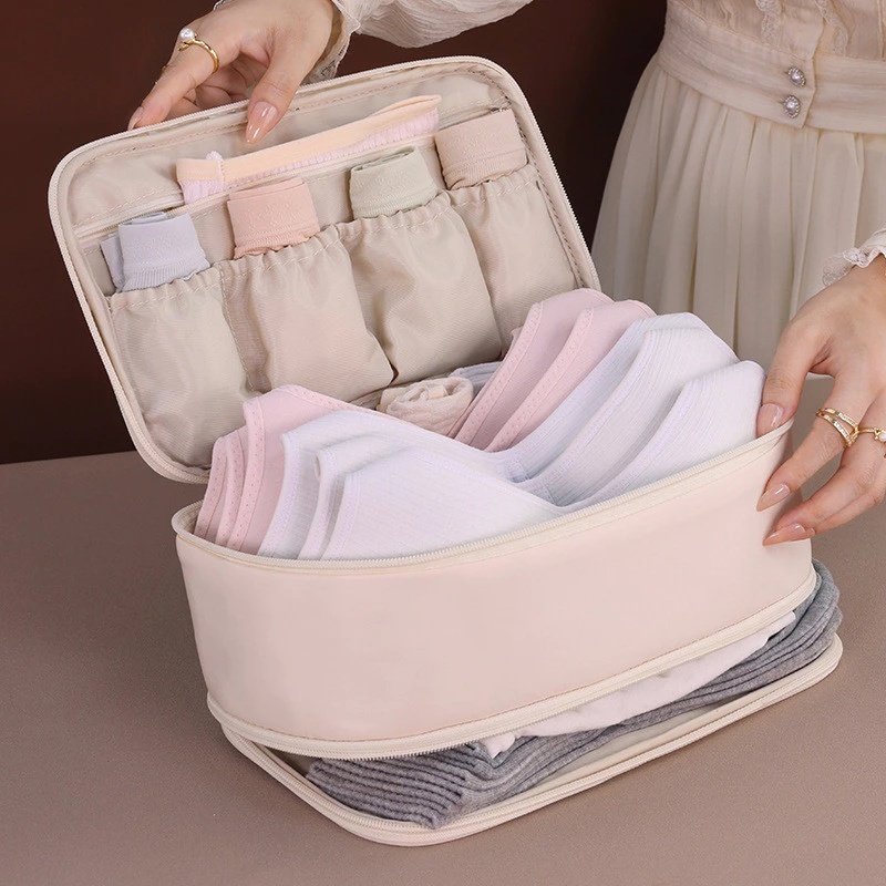 กระเป๋าเก็บชุดใน เก็บเบราและผ้าอนามัย เนื้อผ้า soft ใส่พกง่าย เดินทางหรือที่นอน เก็บของไม่รก ใช้งานง่าย