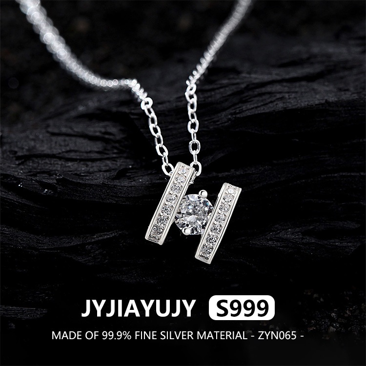 JJYJIAYUJY 100% ทั้งหมด Original Fine Silver S999 จี้สร้อยคอตัวอักษร H ฝัง Zirconia ในสต็อกคุณภาพสูง