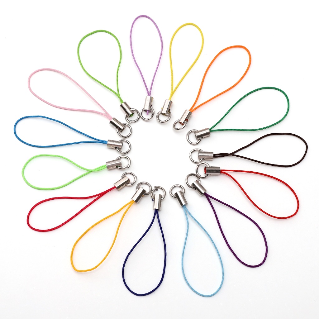20 ชิ้น/แพ็ค Handphone สายคล้องตุ๊กตาลวดเปิดกระโดดแหวนสายไฟสําหรับโทรศัพท์ Lanyard พวงกุญแจเชือกเส้นเล็ก
