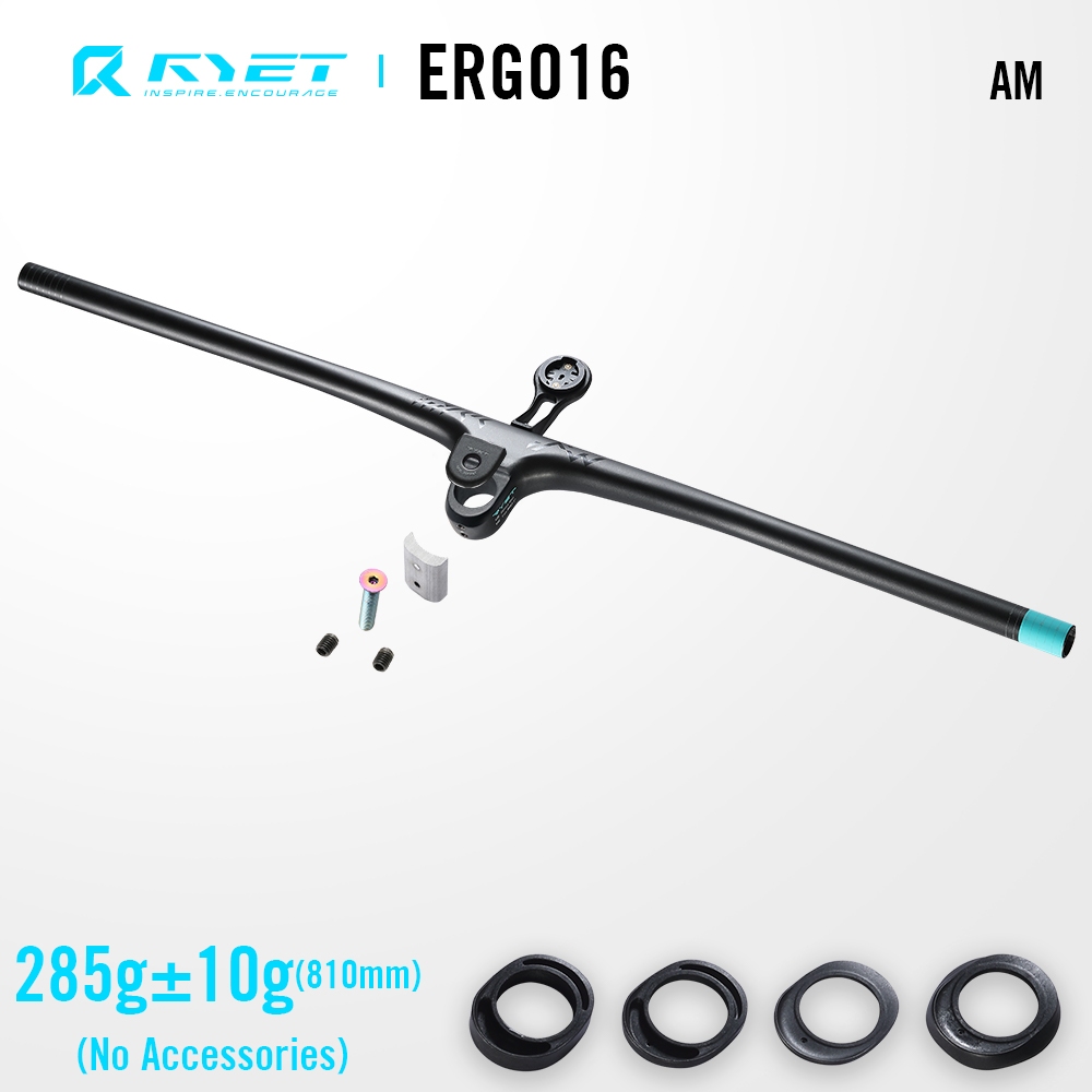 2025 RYET Carbon Integrated Handlebar 810mm -7° Rise Superlight MTB Flat Bar Stem UD Matte AM XC Roa