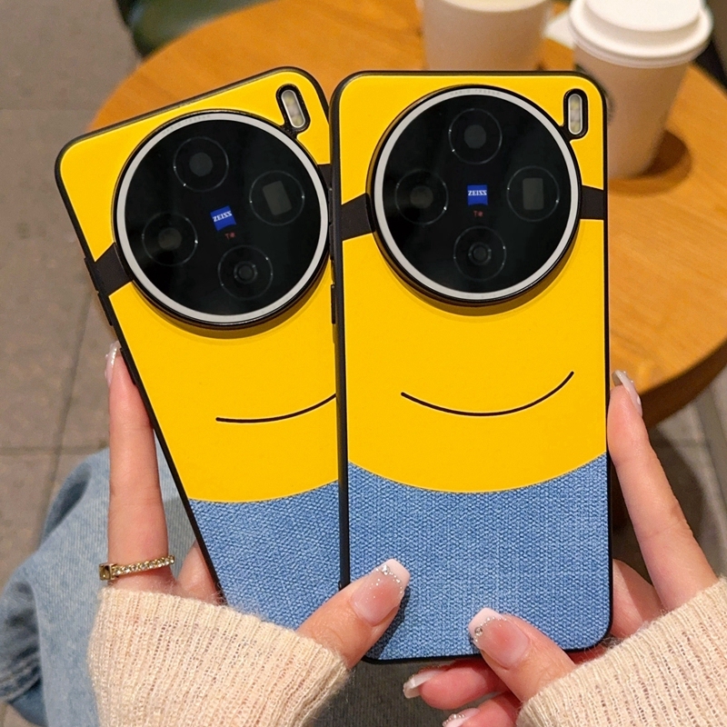 สําหรับ VIVO X300 Pro X200 Pro X100S การจับคู่สีการ์ตูนที่ไม่ซ้ํากันเคสโทรศัพท์ผิวสีเหลือง