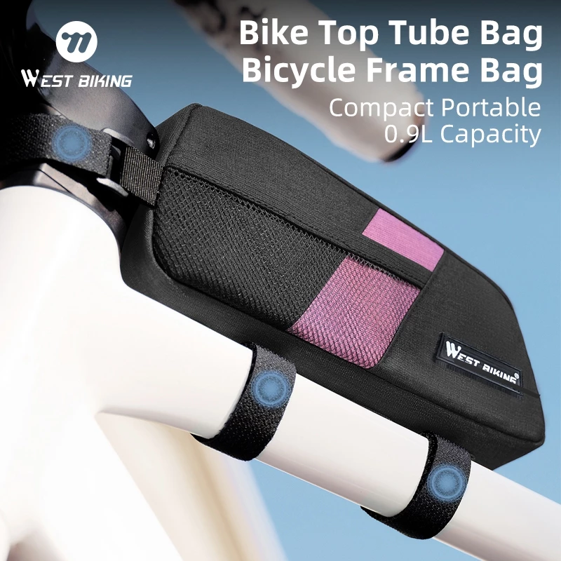 WEST BIKING กระเป๋าใส่ของบนจักรยานแบบเบา กระเป๋าใส่ของบนจักรยานแบบกะทัดรัด กระเป๋าใส่ของบนเฟรมจักรยานเสือหมอบแบบเบา